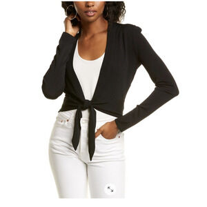 Max Mara LOLLO TIE FRONT CARDIGAN IN BLACK